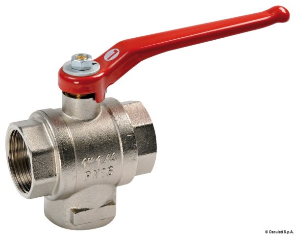 Valvola a sfera ottone 3 vie 1" 1/4 L - 17.229.04